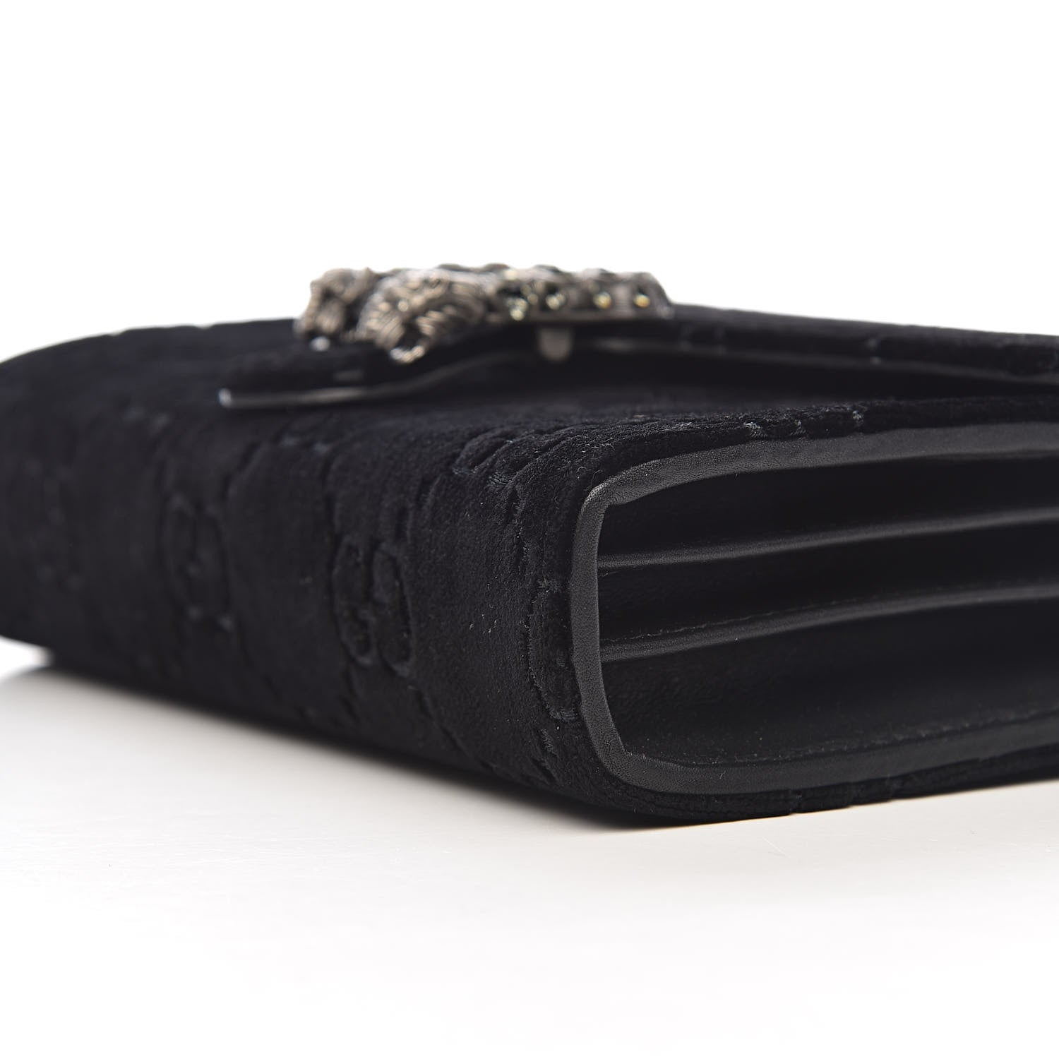 Gucci Velvet GG Monogram Mini Dionysus Chain Wallet Black 9 of 10