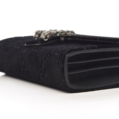 Gucci Velvet GG Monogram Mini Dionysus Chain Wallet Black 9 of 10