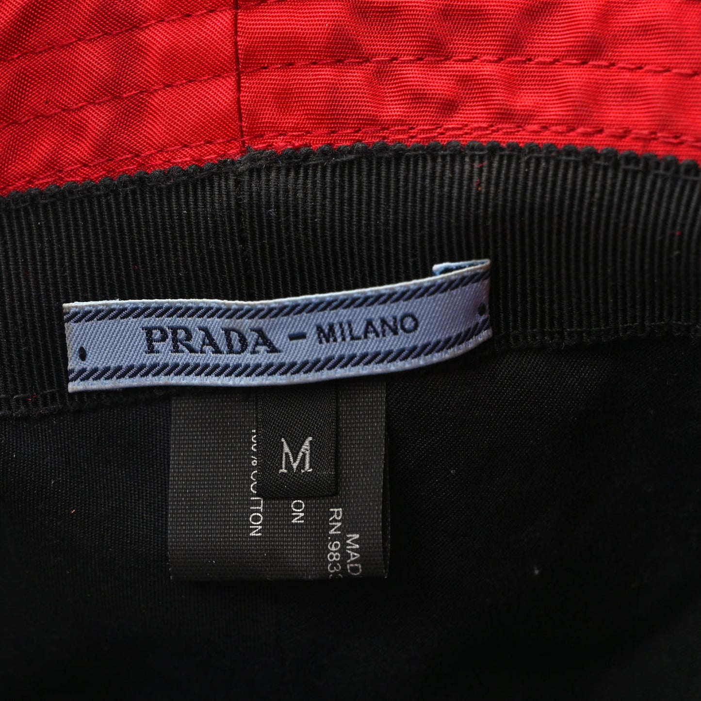 Tessuto Nylon Bucket Hat M Rosso