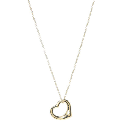 Tiffany 18K Yellow Gold 16mm Elsa Peretti Open Heart Pendant Necklace 1 of 7