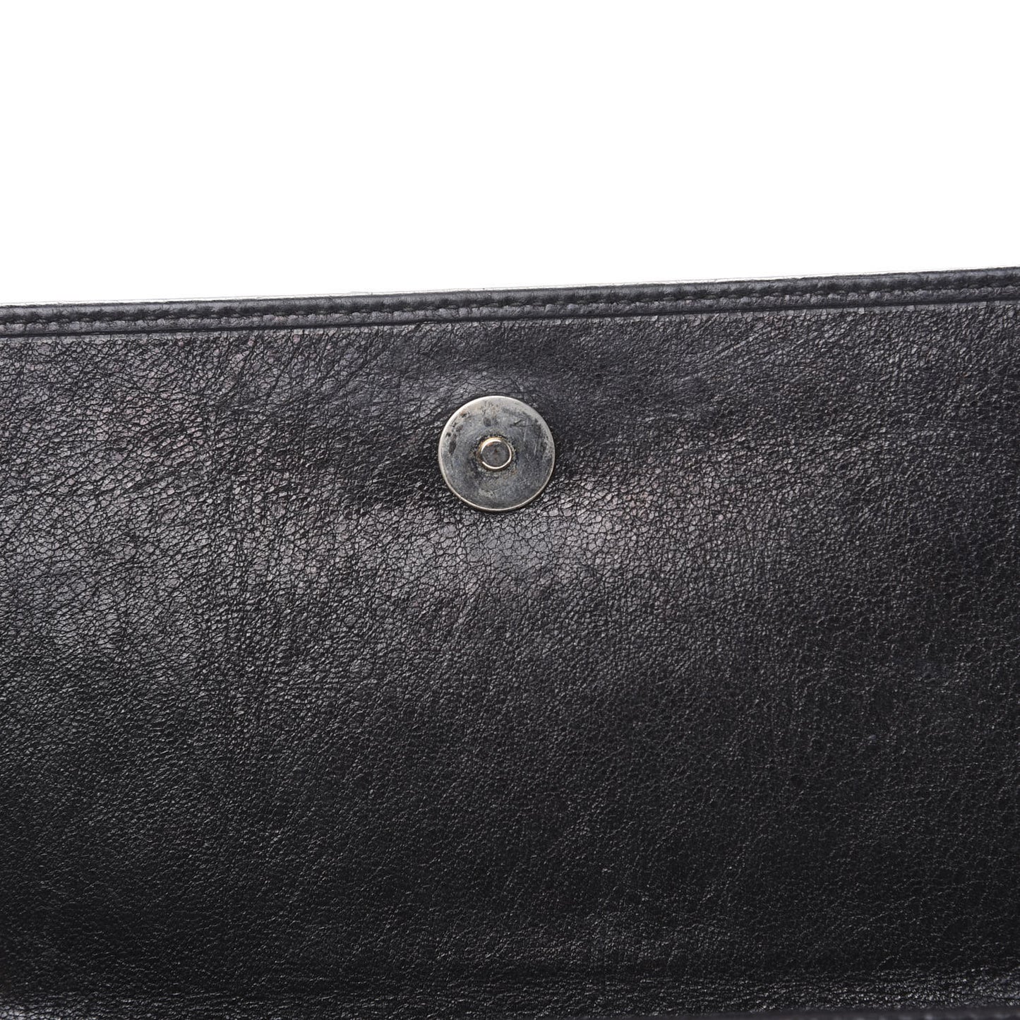 Agneau Giant 12 Gold Hardware Money Wallet Black