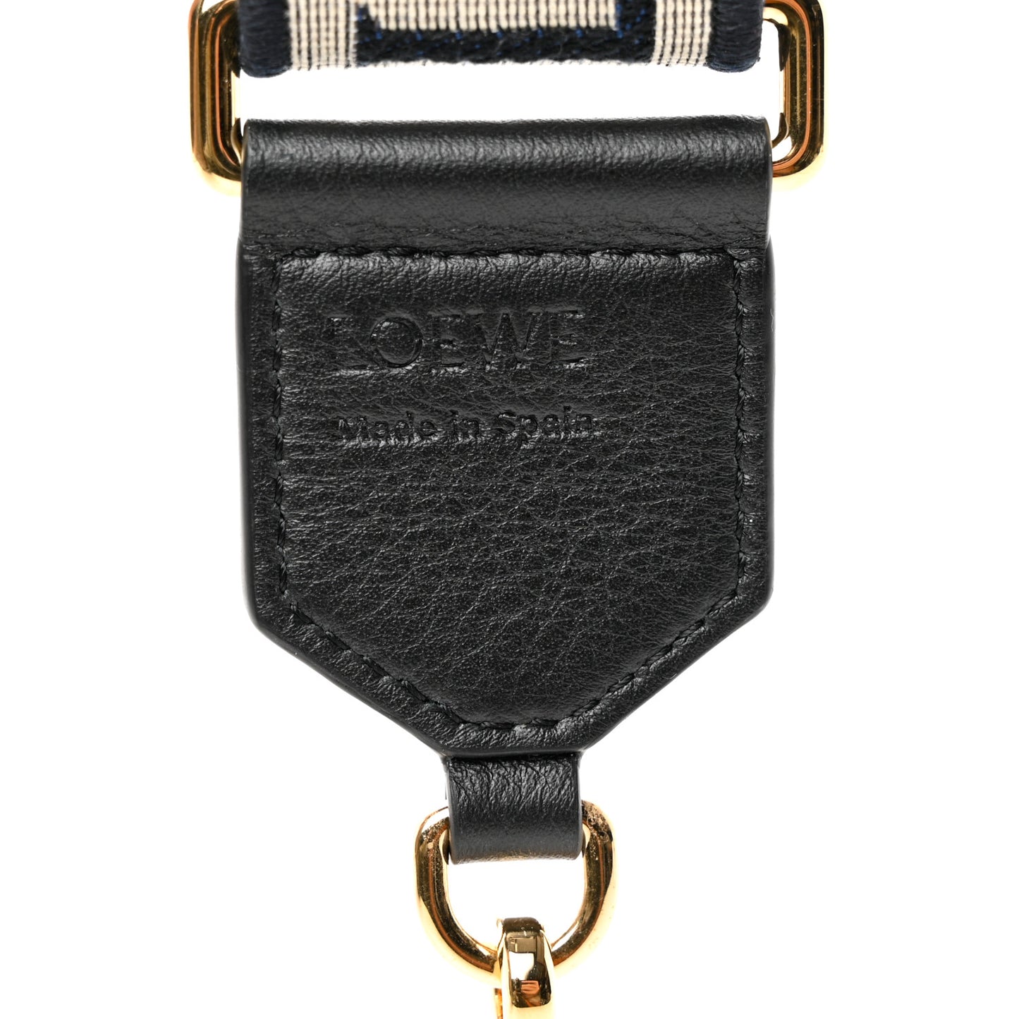 Calfskin Jacquard Anagram Strap Navy Black