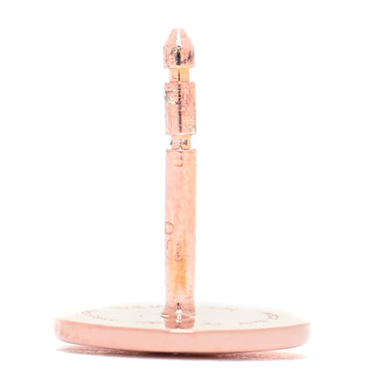 Hermes 18K Rose Gold TPM Ex-Libris Stud Earrings 5 of 7