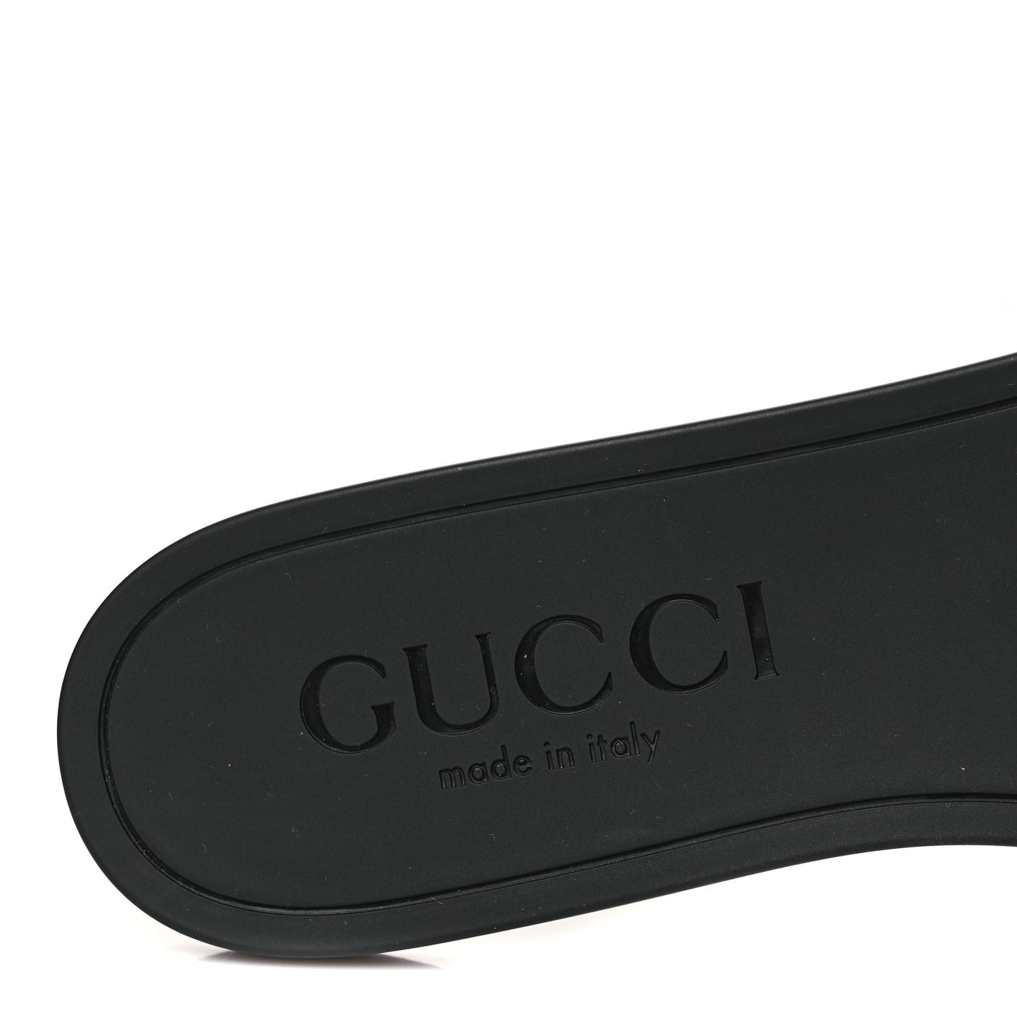 Rubber Womens Interlocking G Slide Sandals Black