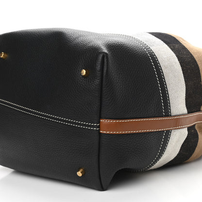 Burberry Grainy Calfskin House Check Canvas Medium Heston Crossbody Tan 10 of 10