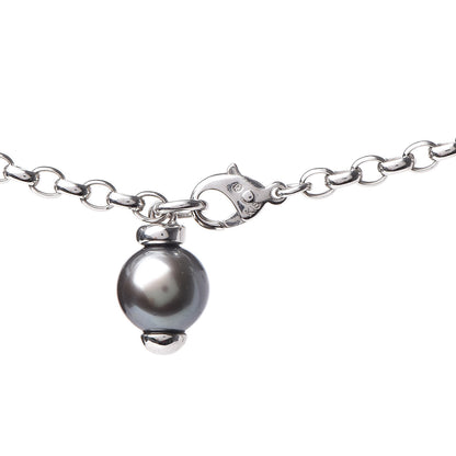 Mikimoto 18K White Gold Black South Sea Pearl 8.5mm Station Necklace 5 of 5