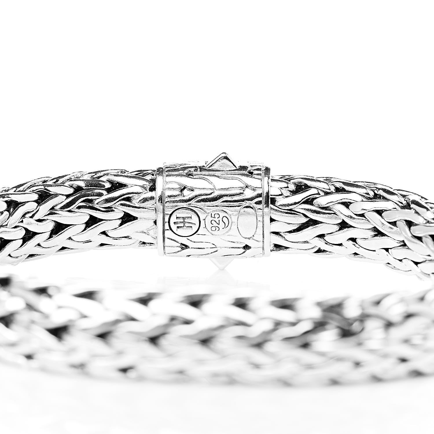 John Hardy Sterling Silver Diamond 11mm Classic Chain Bracelet 4 of 5