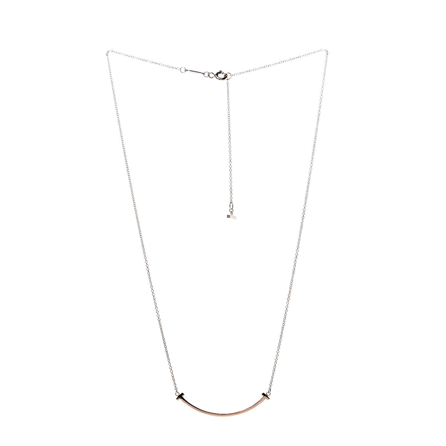 18K Rose Gold Small T Smile Pendant Necklace