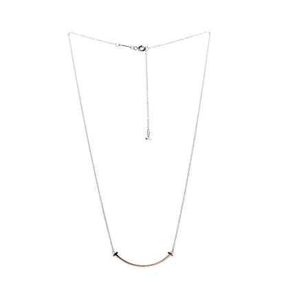 Tiffany 18K Rose Gold Small T Smile Pendant Necklace 2 of 5