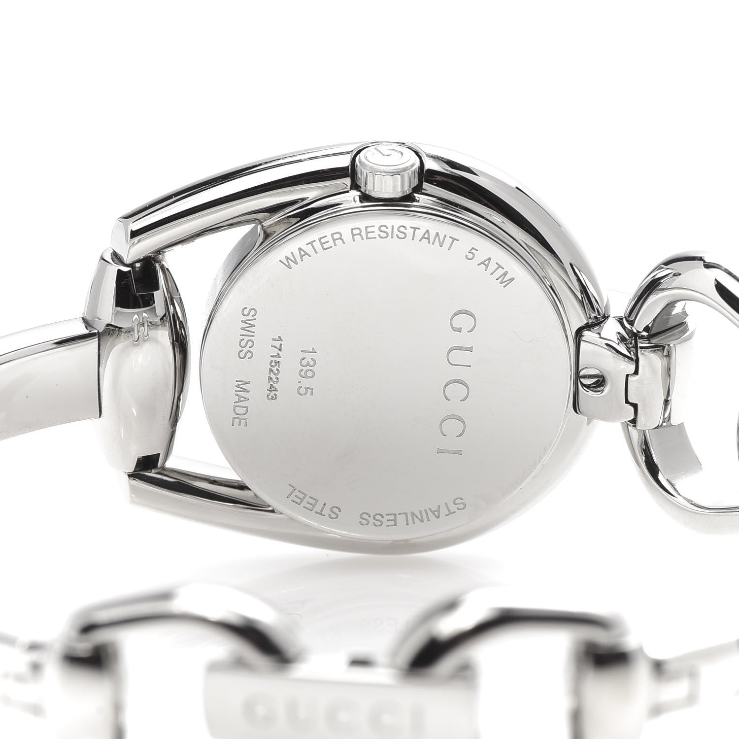 Gucci Stainless Steel Diamond Pave Mother of Pearl 28mm Horsebit Quartz Watch 5 of 7