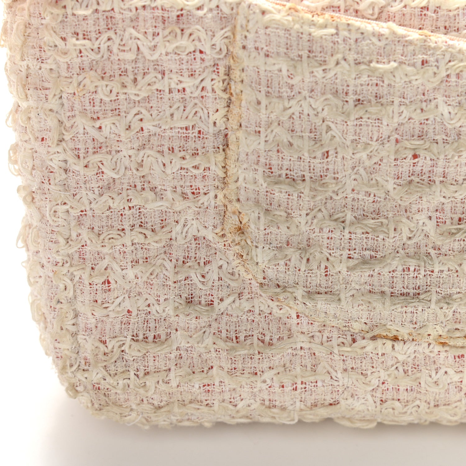 Chanel Tweed Quilted Medium Single Flap White Pink 10 of 18