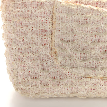 Chanel Tweed Quilted Medium Single Flap White Pink 10 of 18