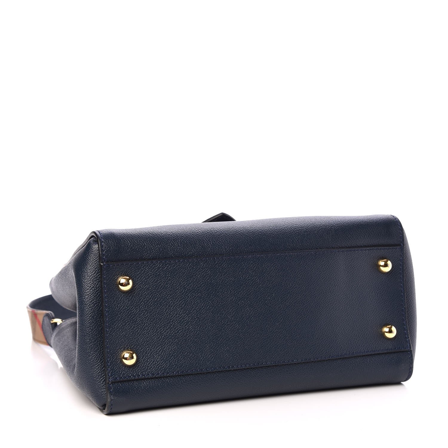 Burberry Soft Grain Calfskin Medium Buckle Tote Blue Carbon 5 of 11
