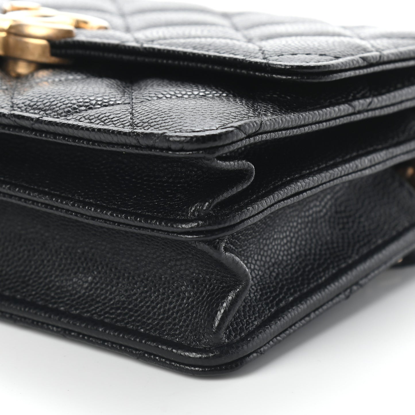 Caviar Quilted Mini Bracelet On Chain Wallet On Chain WOC Black