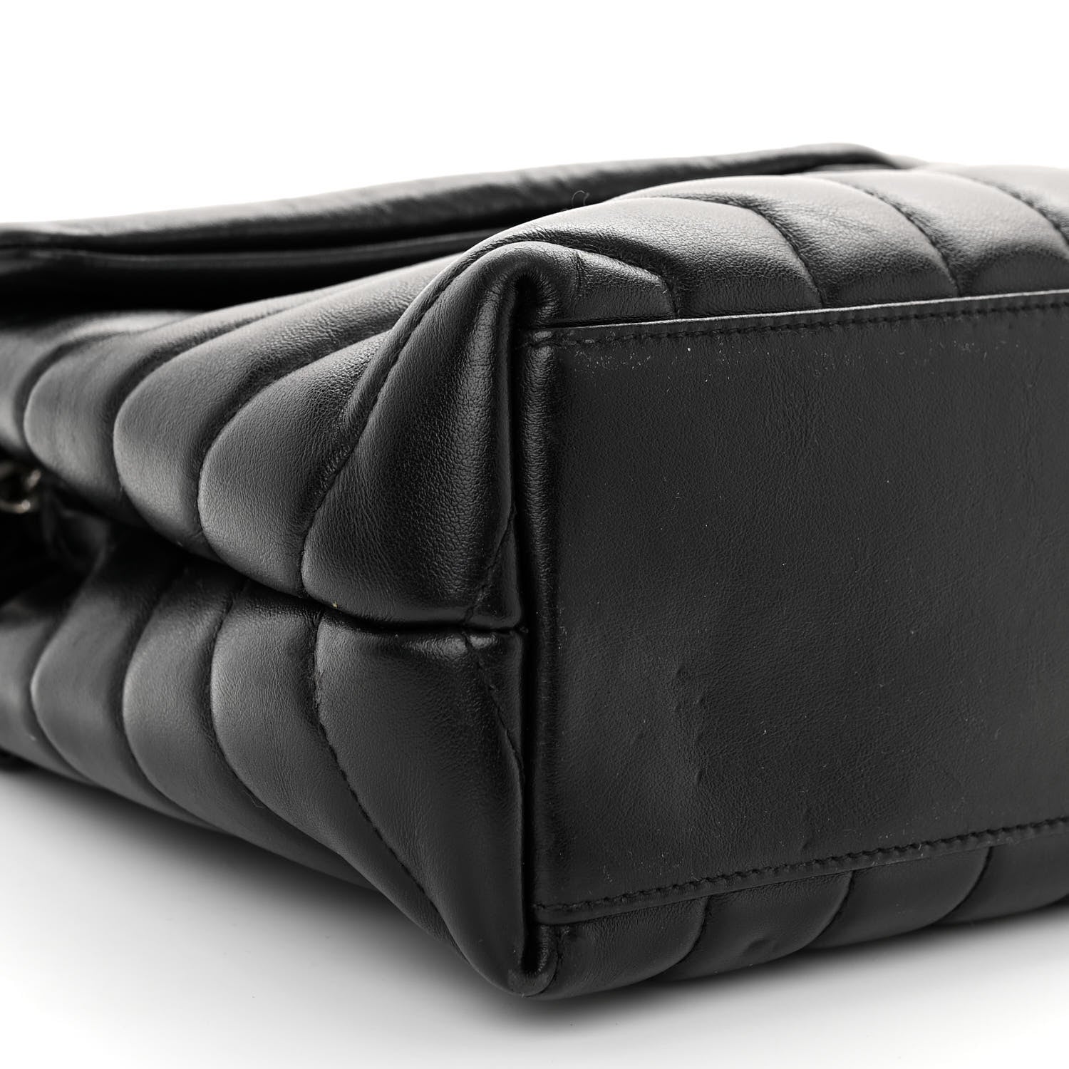 Saint Laurent Calfskin Y Quilted Monogram Small Loulou Chain Satchel Black 8 of 9