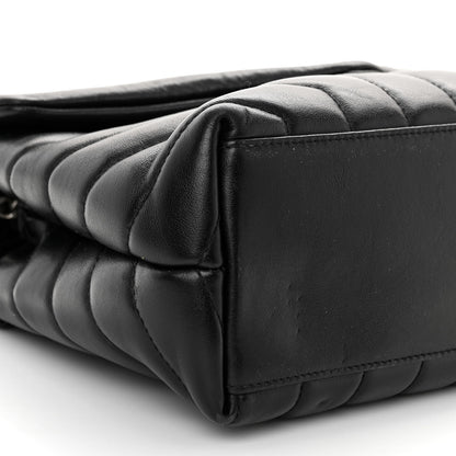 Saint Laurent Calfskin Y Quilted Monogram Small Loulou Chain Satchel Black 8 of 9