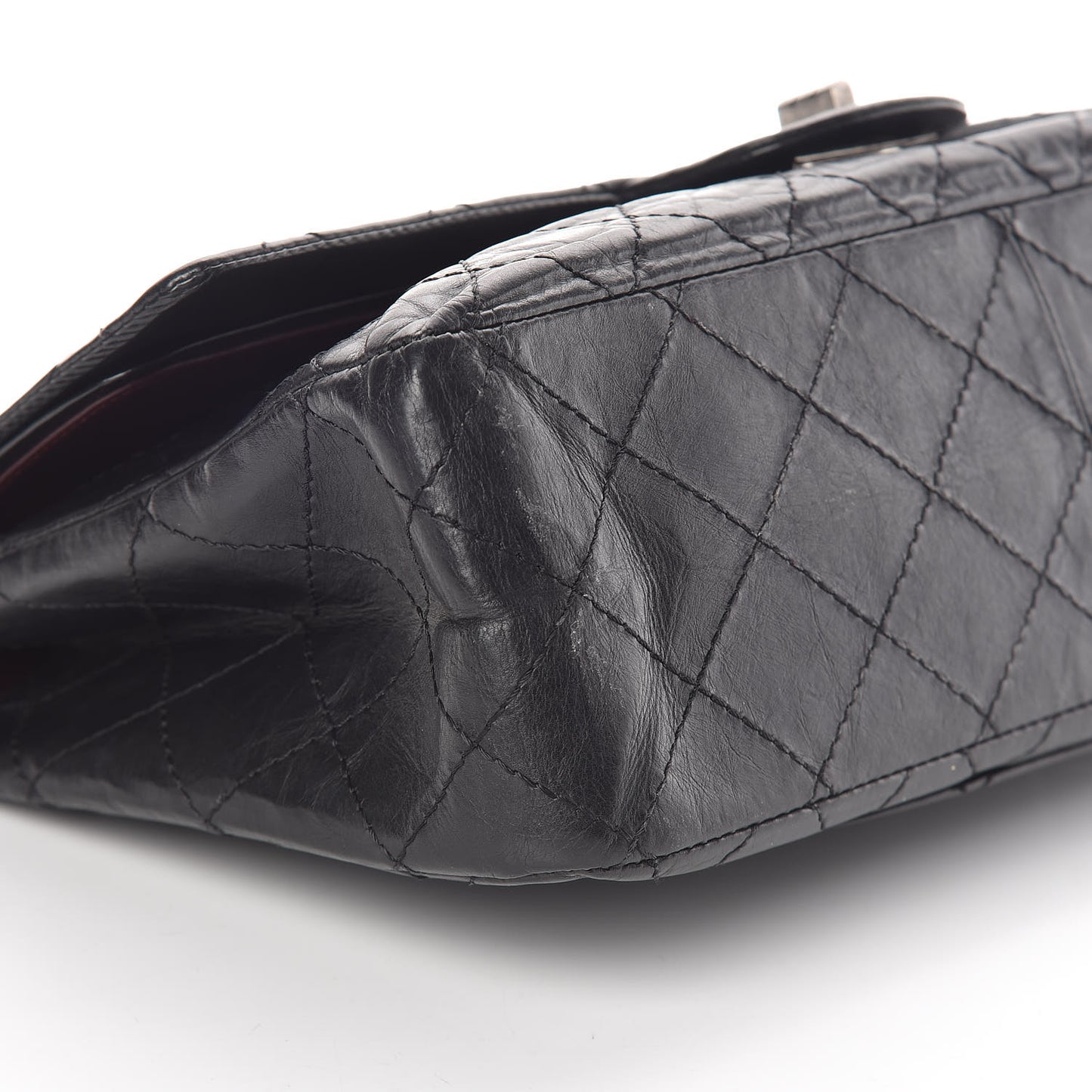 Aged Calfskin Quilted 2.55 Reissue 227 Flap Black