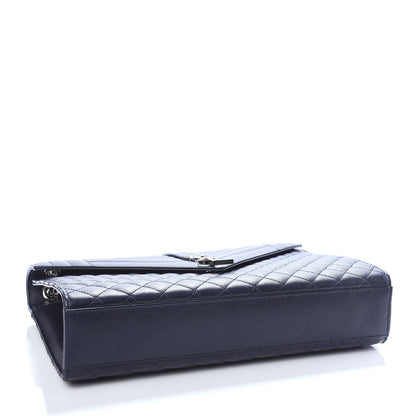Saint Laurent Grain De Poudre Large Tri-Quilt Monogram Satchel Deep Marine 4 of 10