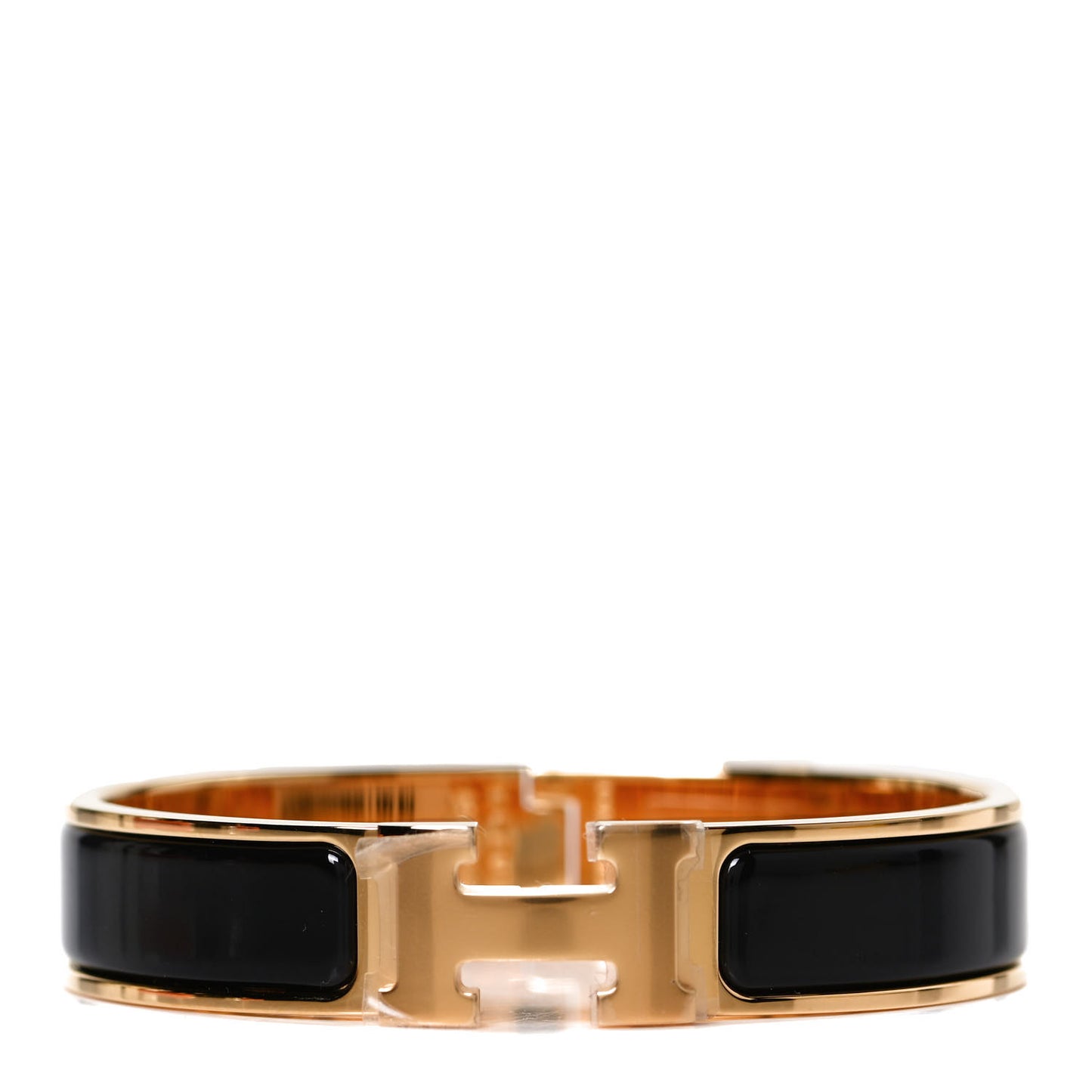 Enamel Narrow Clic Clac H Bracelet PM Black