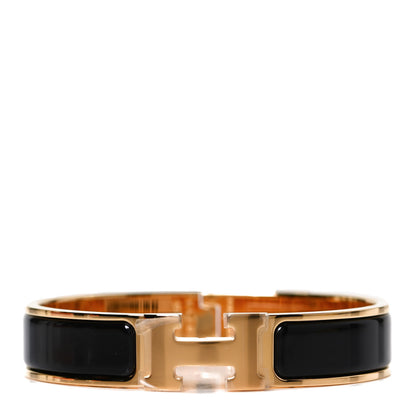 Hermes Enamel Narrow Clic Clac H Bracelet PM Black 1 of 7