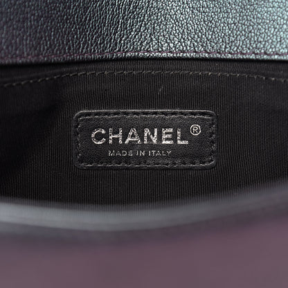 Chanel Iridescent Goatskin Quilted Medium Boy Flap Purple 6 of 10
