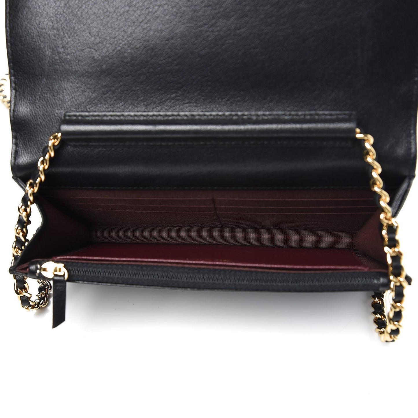 Sheepskin Quilted Mademoiselle Vintage Wallet On Chain WOC Black