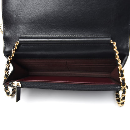 Chanel Sheepskin Quilted Mademoiselle Vintage Wallet On Chain WOC Black 5 of 10