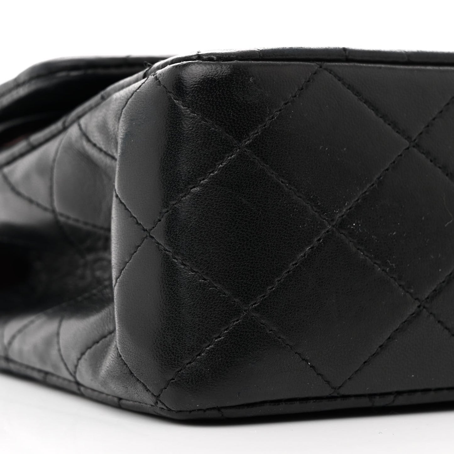 Lambskin Quilted Medium Double Flap Navy