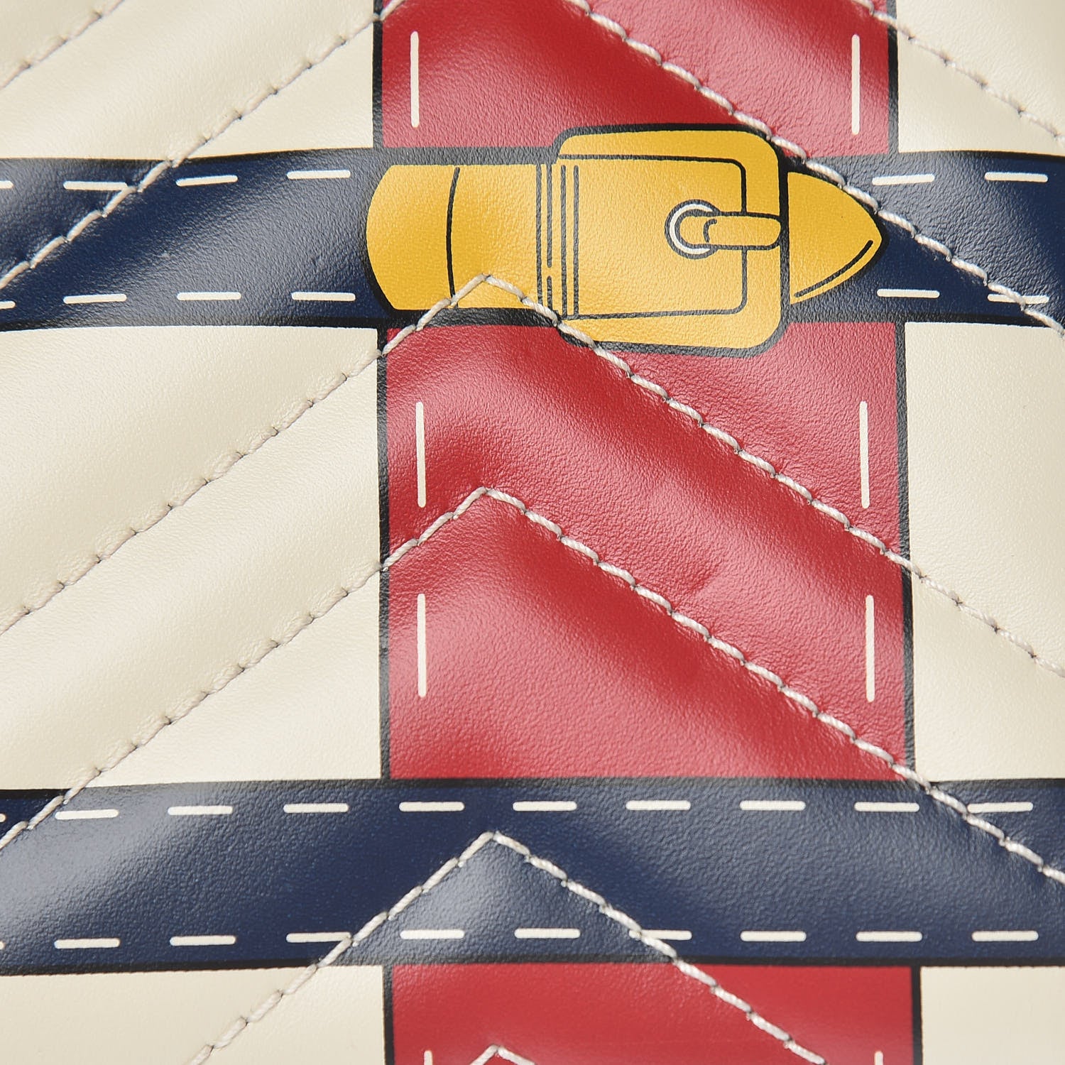Gucci Calfskin Matelasse Trompe L'Oeil Print Mini GG Marmont Chain Wallet White 10 of 13