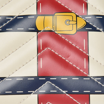 Gucci Calfskin Matelasse Trompe L'Oeil Print Mini GG Marmont Chain Wallet White 10 of 13
