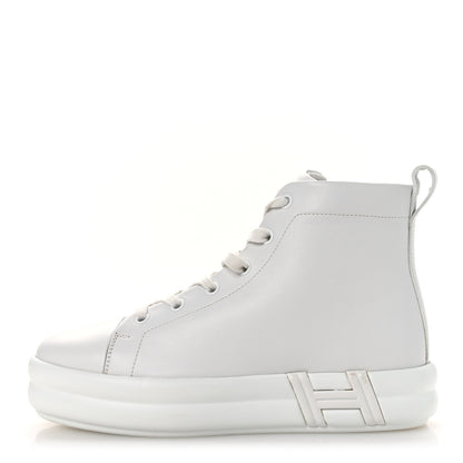 Hermes Calfskin Womens Happiness High Top Sneakers 36.5 White 1 of 12