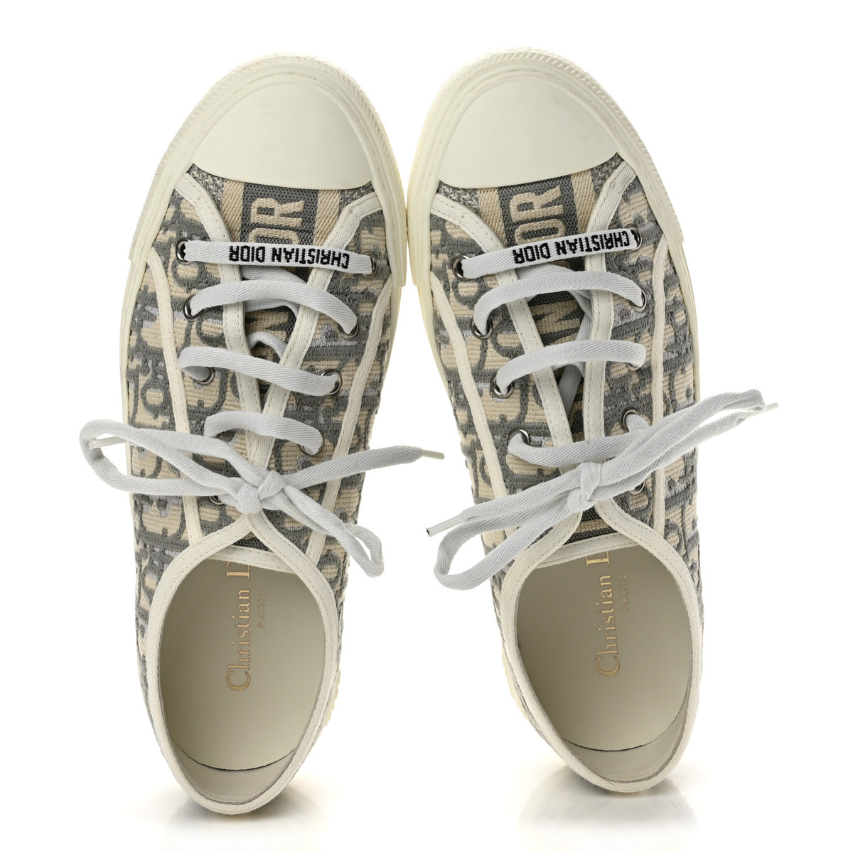 Christian Dior Canvas Oblique Walk'N'Dior Low Top Sneakers 39 Grey Stone 2 of 11