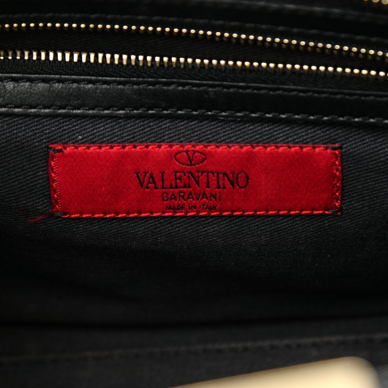 Valentino Garavani Vitello Small Rockstud Double Handle Tote Black 5 of 14