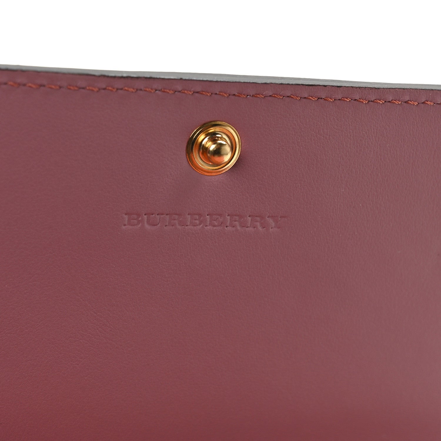 Burberry Soft Grain Calfskin Haymarket Flap Wallet Cinnammon Red Multicolor 6 of 7