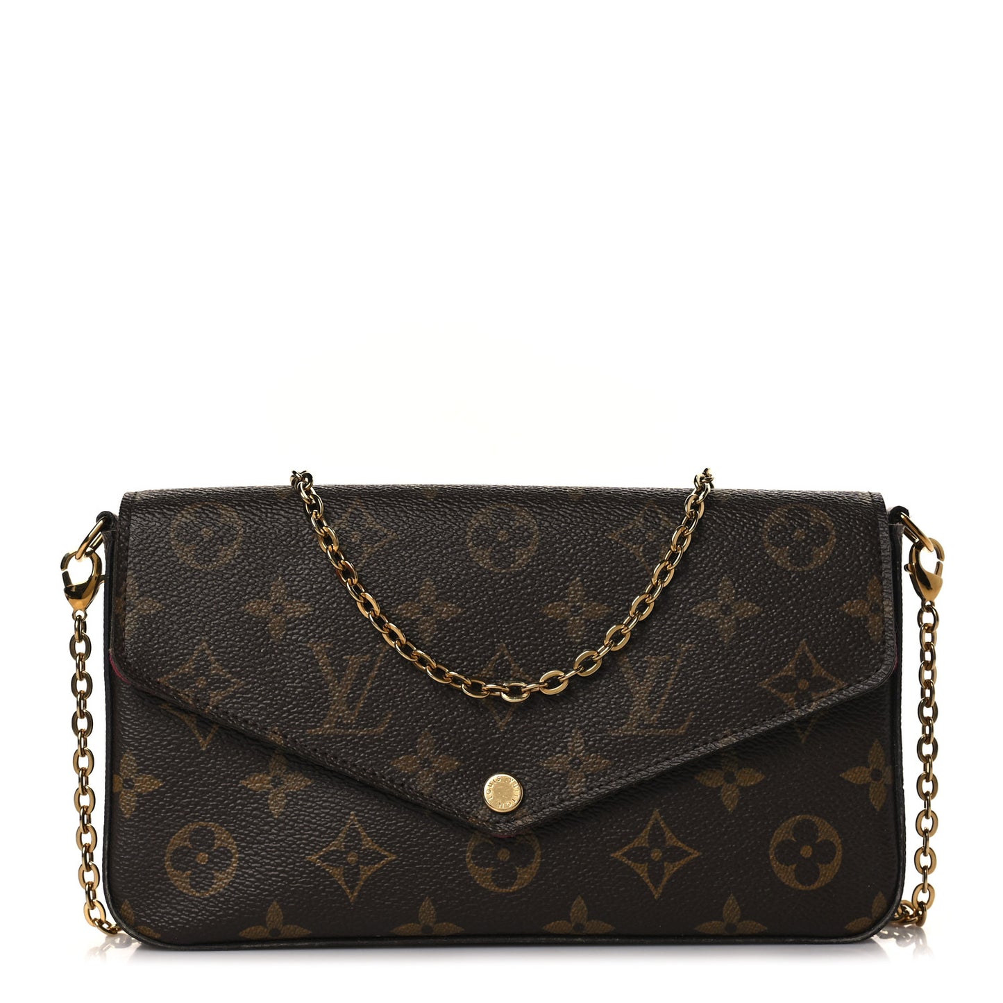 Monogram Pochette Felicie Chain Wallet Fuchsia