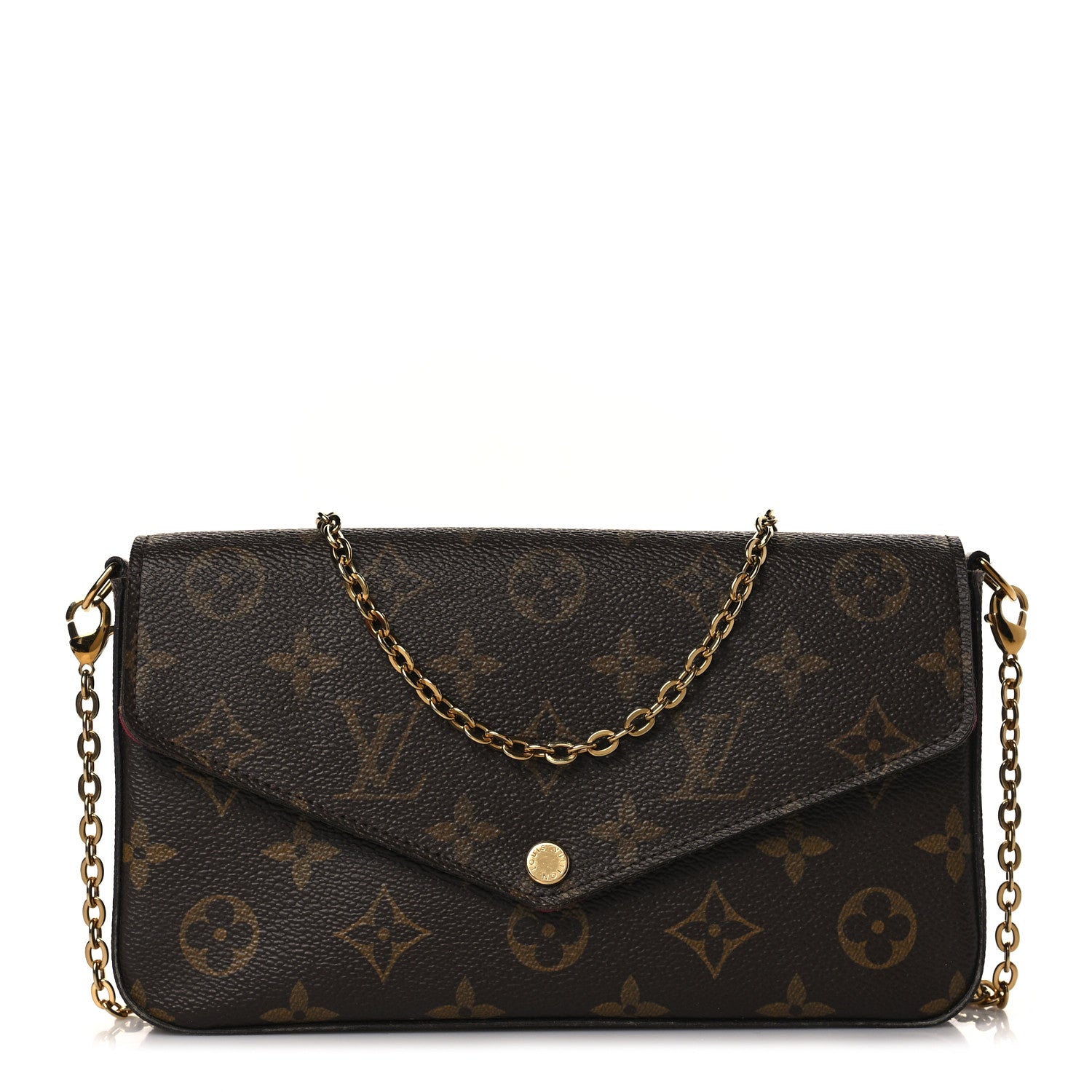 Louis Vuitton Monogram Pochette Felicie Chain Wallet Fuchsia 3 of 9