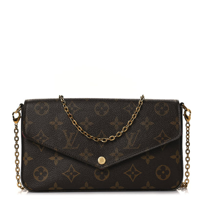 Louis Vuitton Monogram Pochette Felicie Chain Wallet Fuchsia 3 of 9