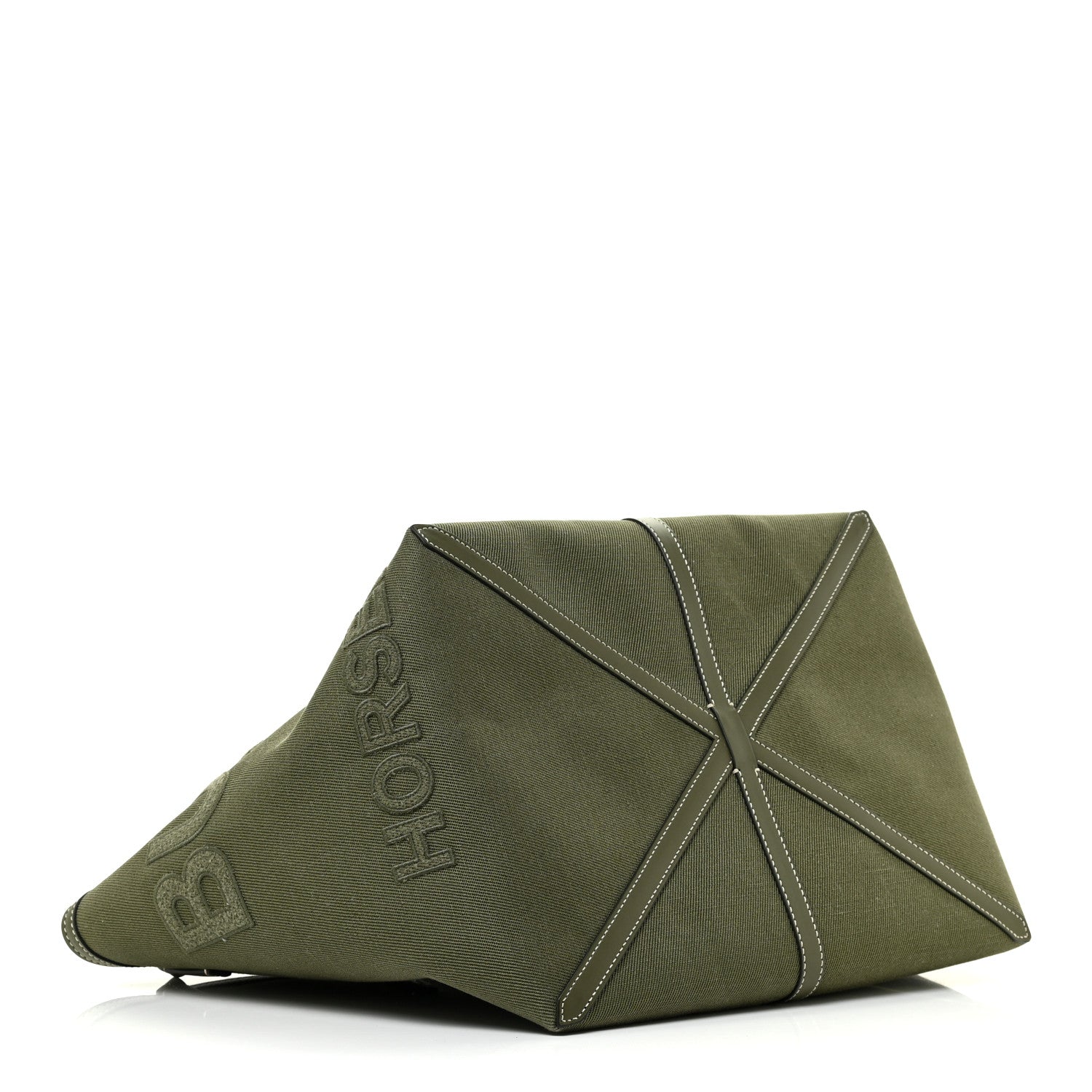Burberry Cotton Canvas Horseferry Print Tote Dark Fern Green 4 of 8