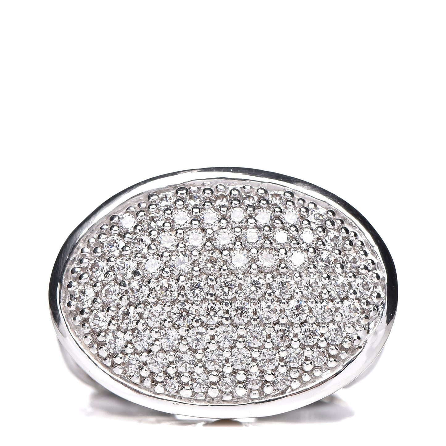 Sterling Silver 14K Yellow Gold Cubic Zirconia Angela Oval Ring 57 8