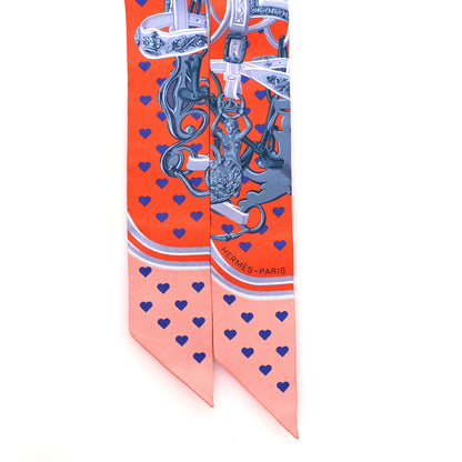 Hermes Silk Brides de Gala Love Twilly Orange Gris Bleuete Saumon 2 of 4