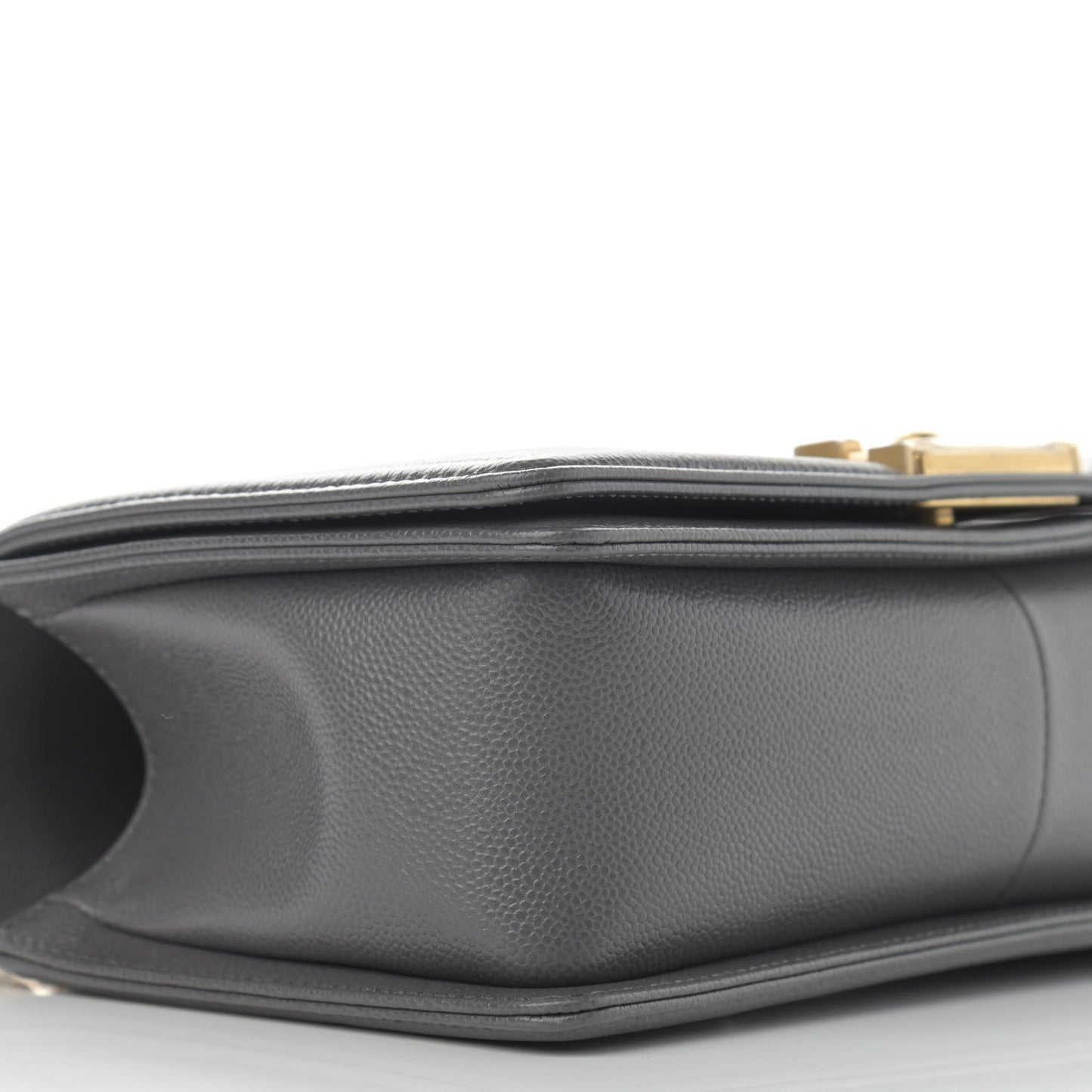 Caviar Quilted Medium Boy Flap Dark Grey