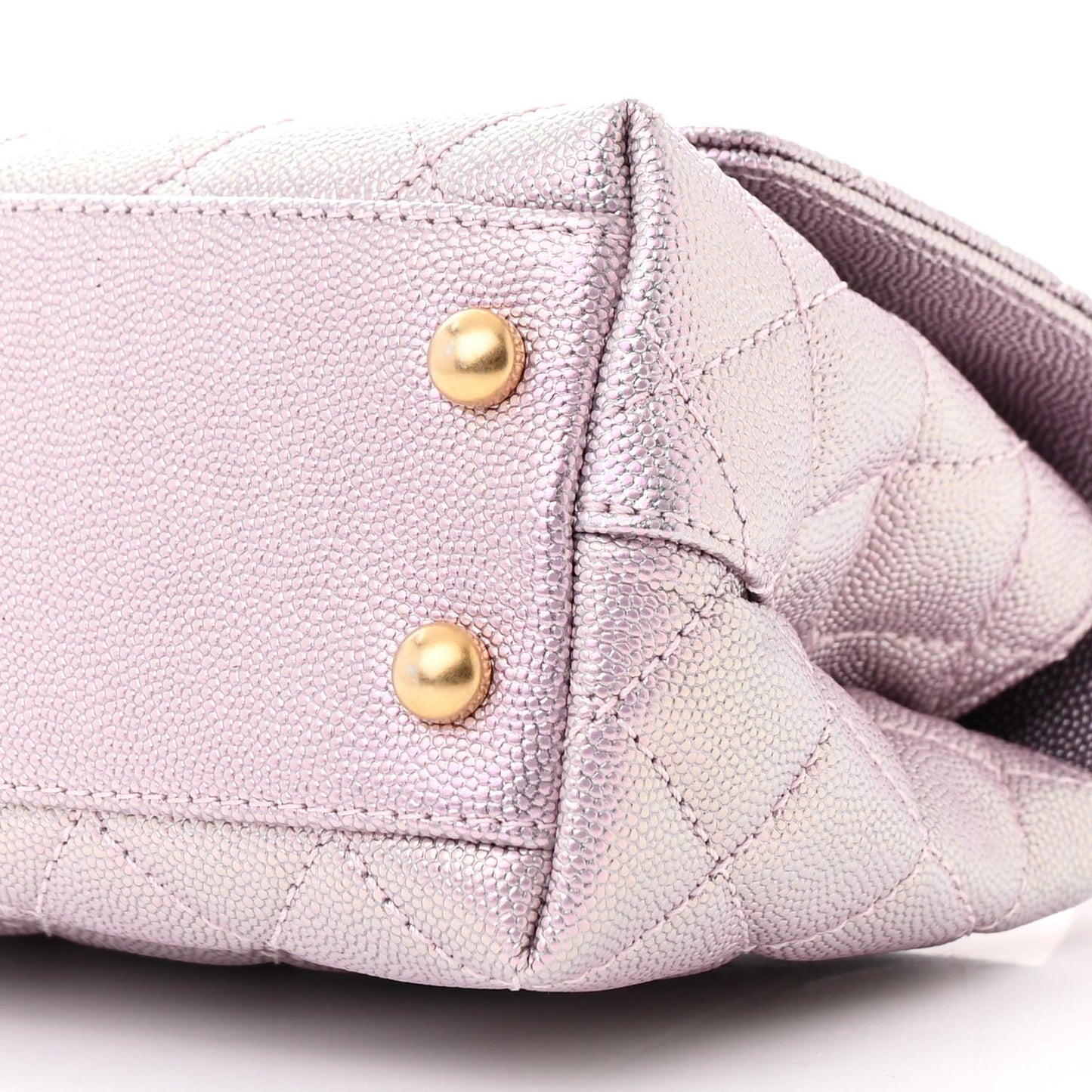 Metallic Caviar Quilted Extra Mini Coco Handle Flap Light Pink