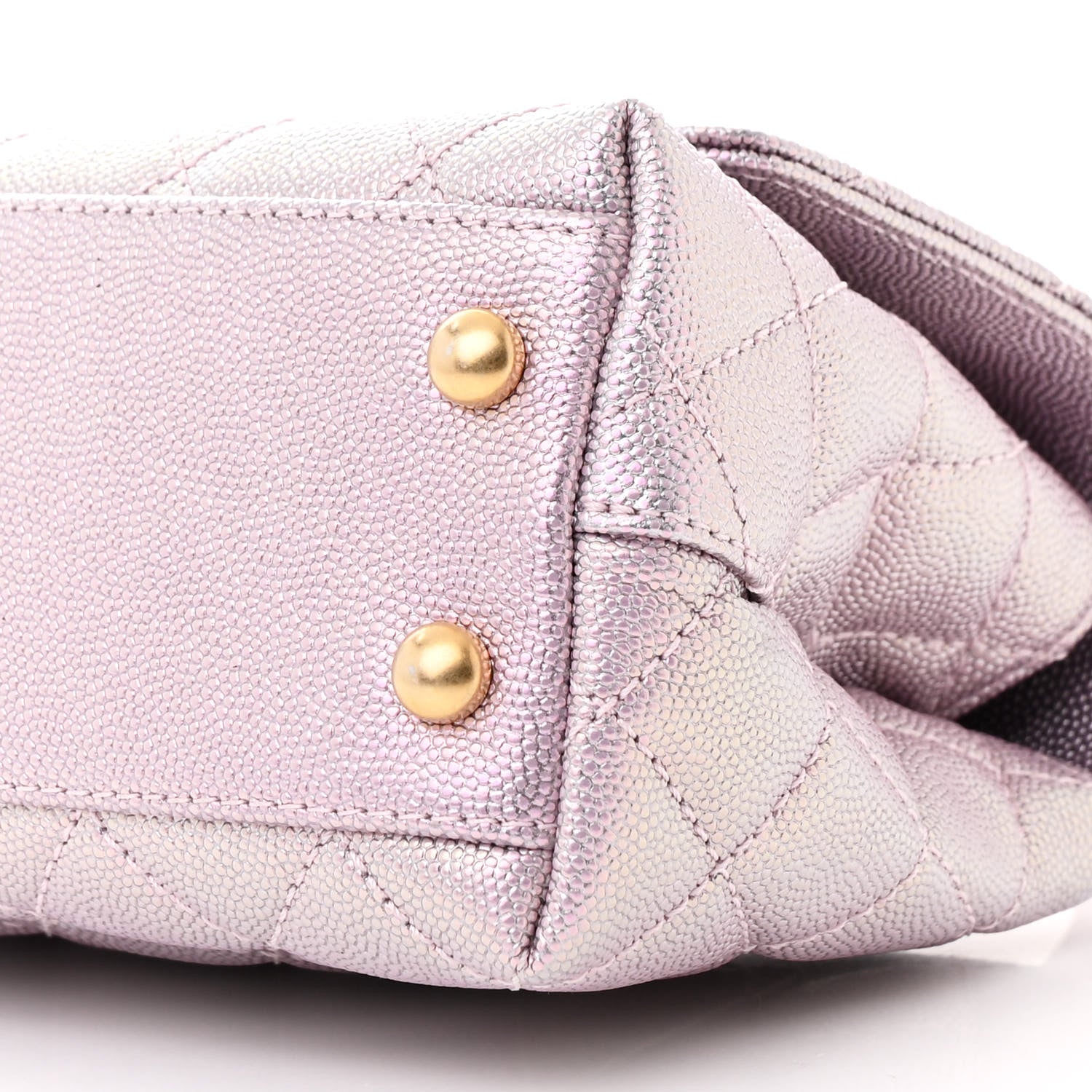 Chanel Metallic Caviar Quilted Extra Mini Coco Handle Flap Light Pink 10 of 12
