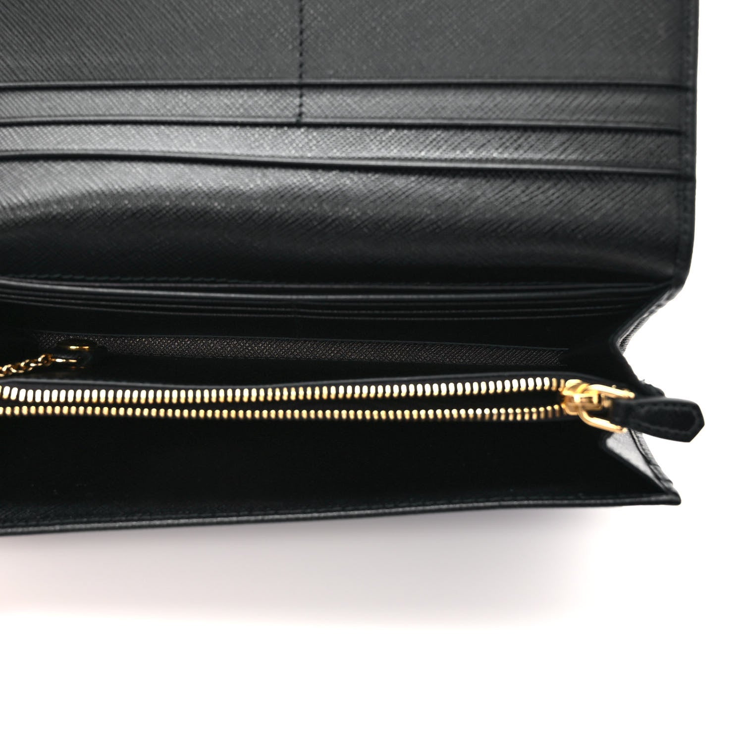 Prada Saffiano Triangle Logo Continental Flap Travel Wallet Black 6 of 7