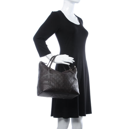 Gucci Guccissima Medium Bree Foldover Tote Chocolate 2 of 8