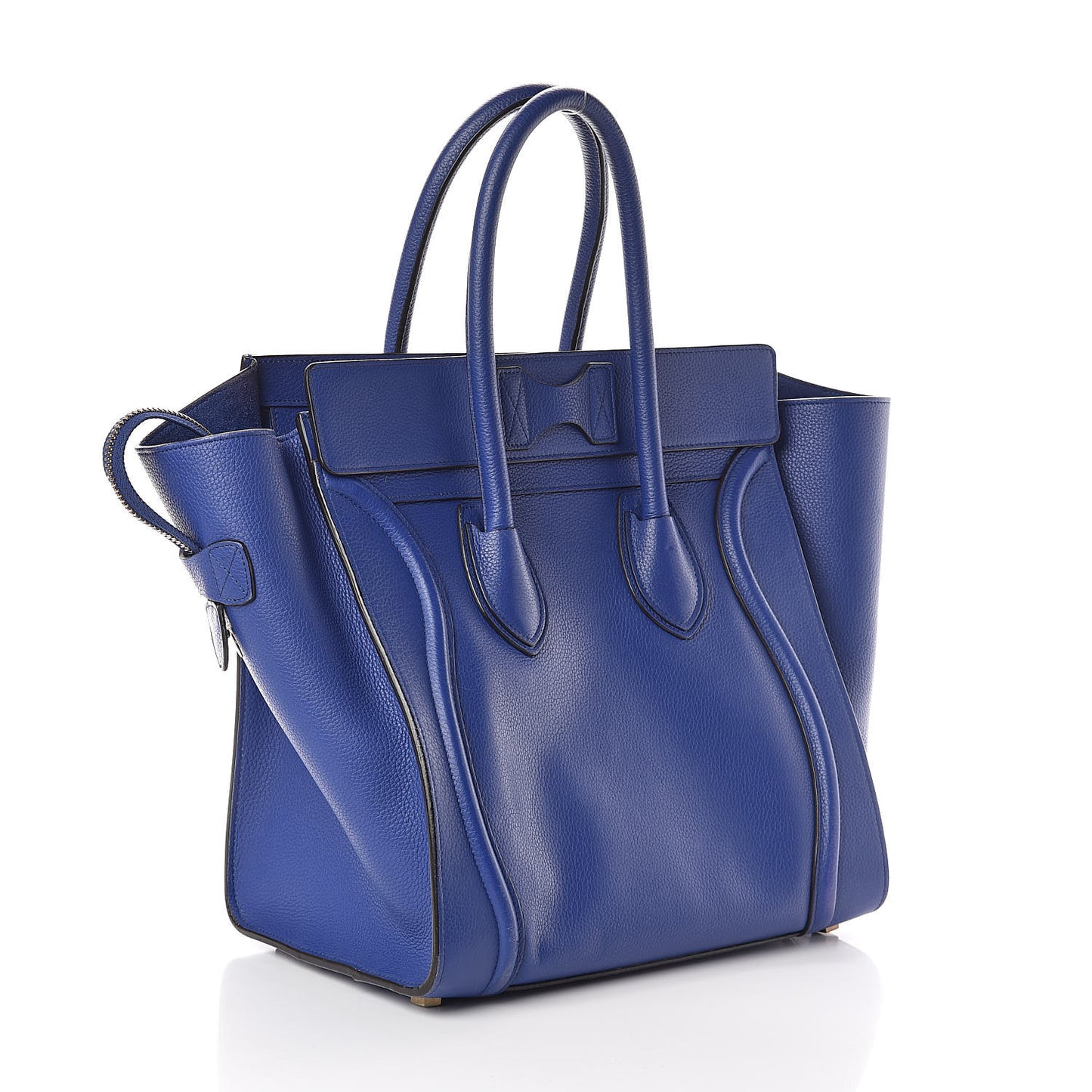 Drummed Calfskin Mini Luggage Indigo