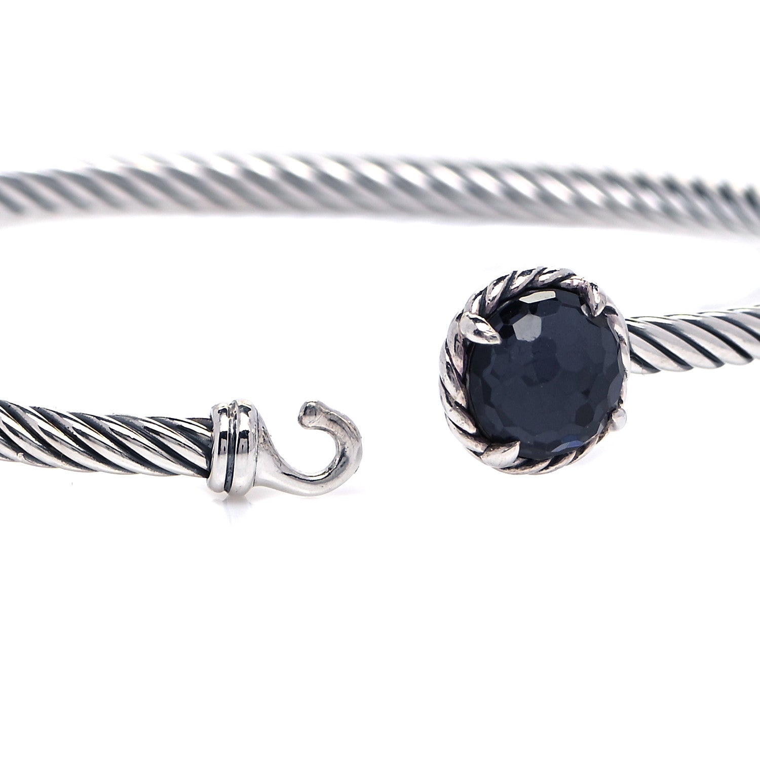 David Yurman Sterling Silver Black Orchid 3mm Chatelaine Bracelet 4 of 5