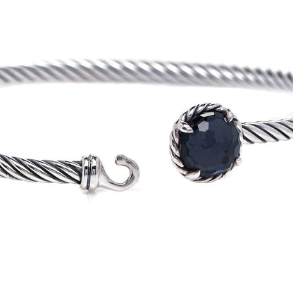 David Yurman Sterling Silver Black Orchid 3mm Chatelaine Bracelet 4 of 5