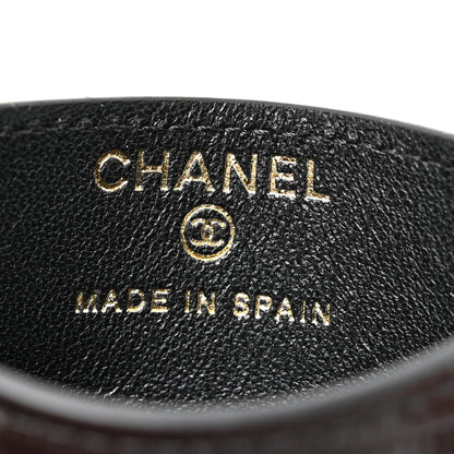Chanel Calfskin Lizard Embossed Crococo Card Holder Black 6 of 8
