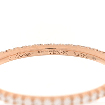 Cartier 18K Pink Gold Diamond 1.5mm Etincelle de Cartier Wedding Band Ring 50 5.25 4 of 5